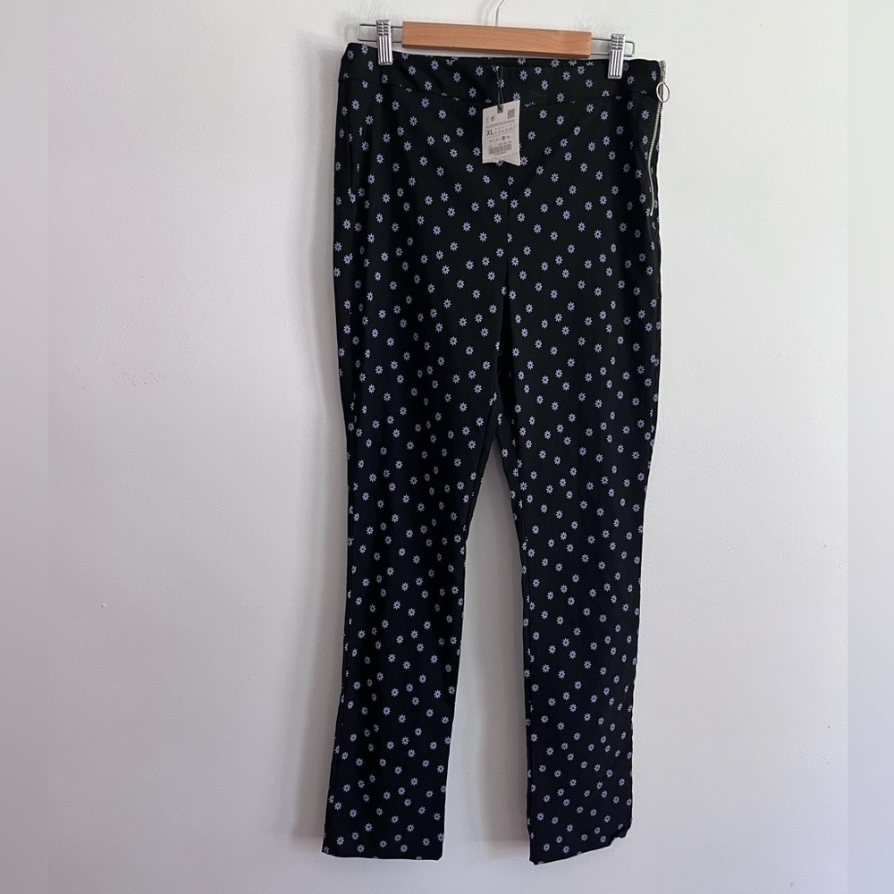 NWT Zara Floral Print Leggings rare HTF daisy stretch mod spandex high waisted - Picture 5 of 10